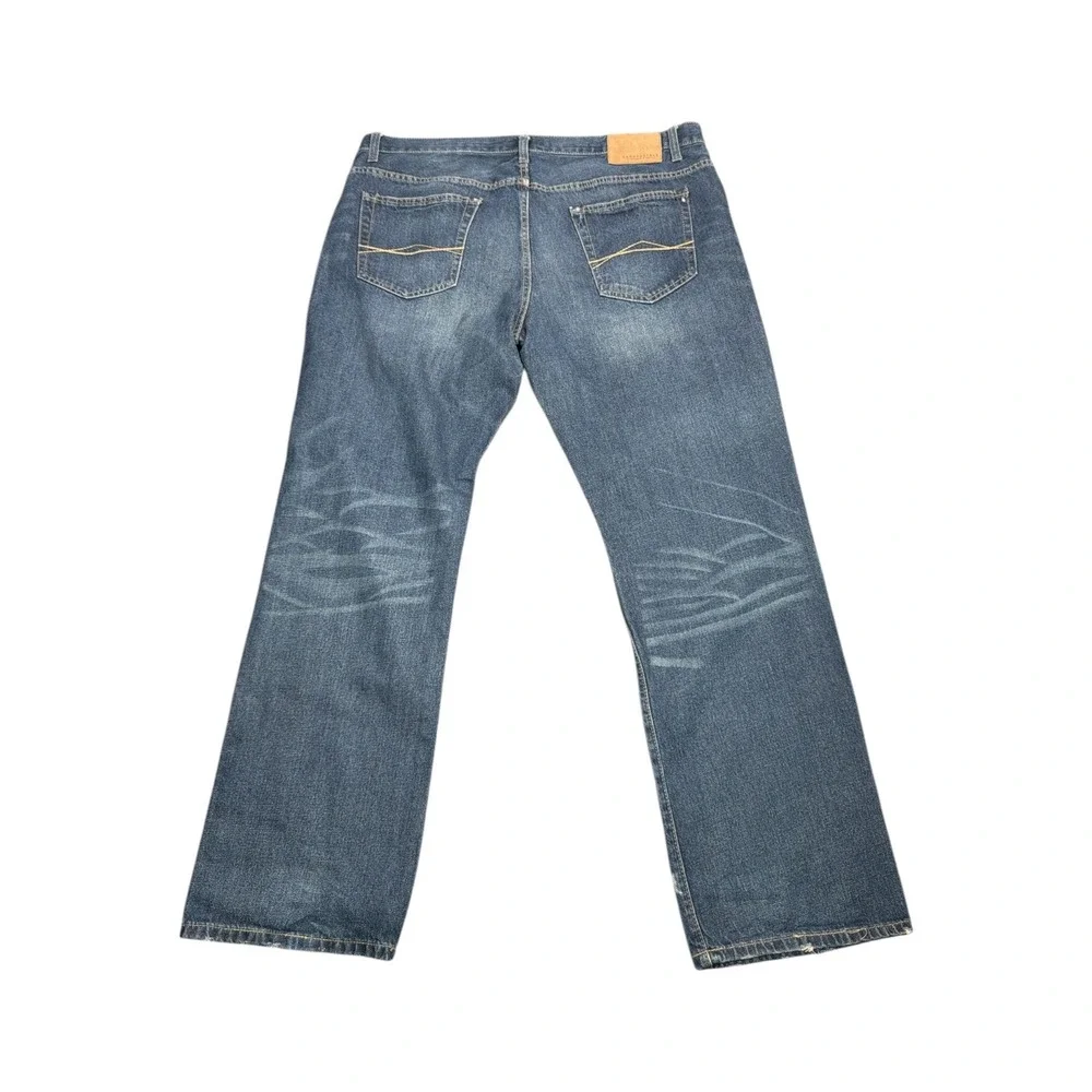 Aeropostale Mens Slim Straight Jeans 38x32 Wash Distressed Denim